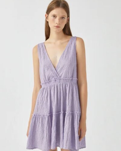 Short lilac ruffled dress